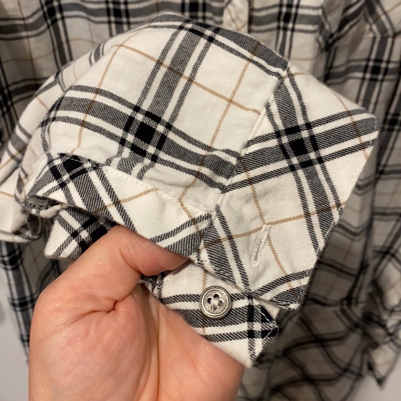 J Jill Mixed Plaid Flannel Button Down Tunic EUC - Picture 8 of 14